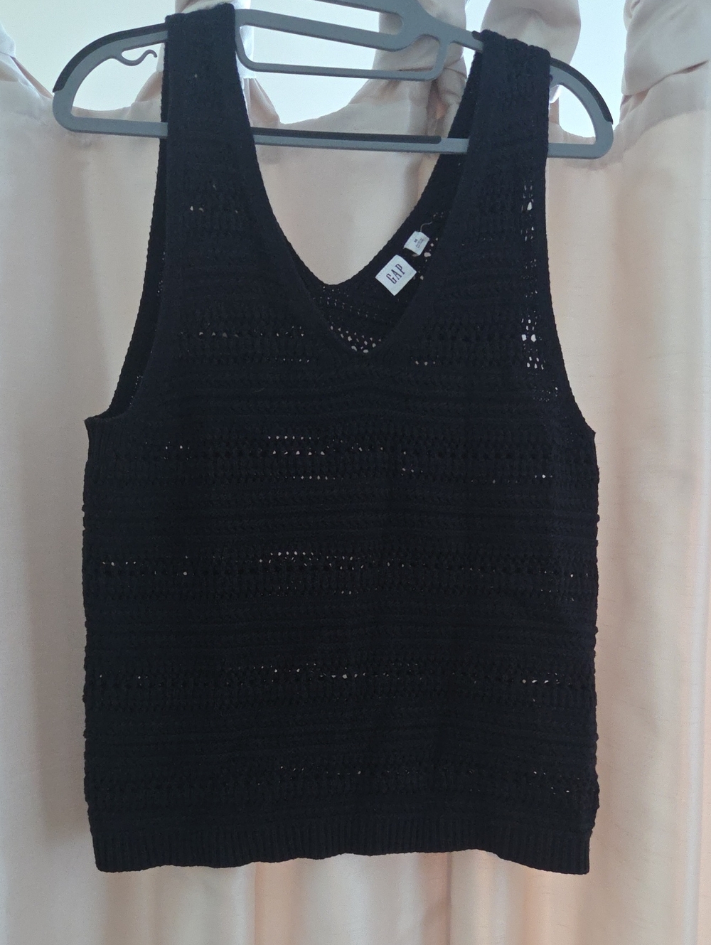 GAP Black Crochet V-Neck Tank